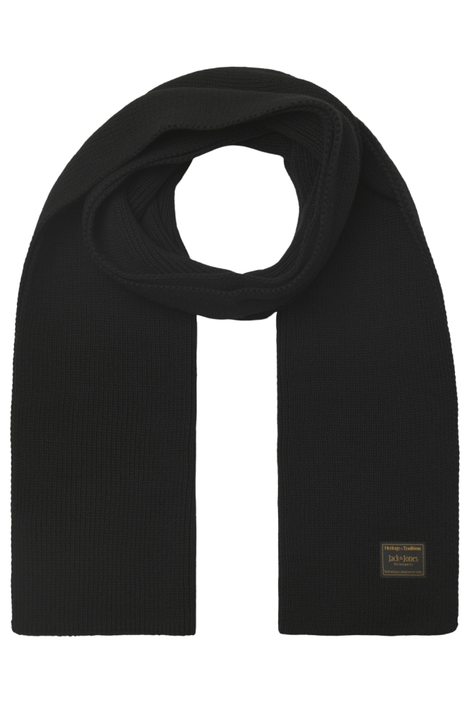 Jack & Jones zwarte heren sjaal | Vooraanzicht