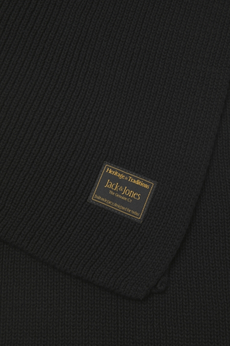 Jack & Jones zwarte heren sjaal | Close up