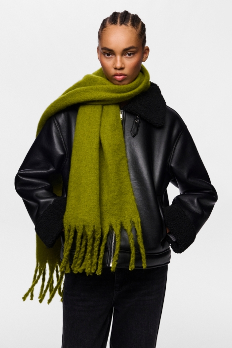 Pieces groene dames sjaal | Model vooraanzicht
