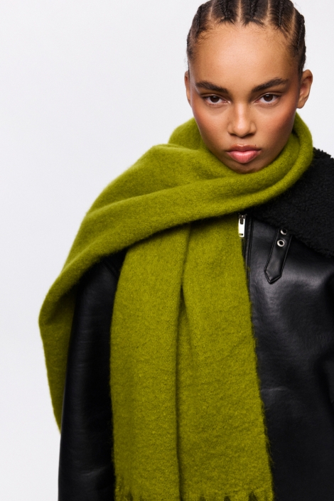 Pieces groene dames sjaal | Close up