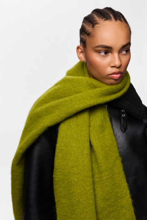 Pieces groene dames sjaal | Close up