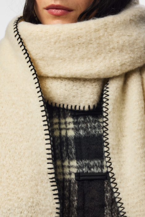Pieces beige dames sjaal | Close up