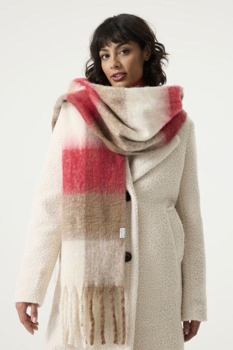 Garcia taupe dames sjaal | Model vooraanzicht