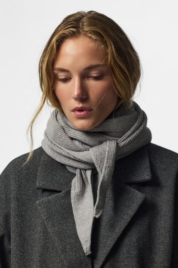 Pieces Sjaal PCKOMMA RIB BIG TRIANGLE SCARF NOOS 17169985 Medium Grey Melange
