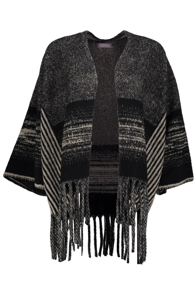 Geisha zwarte dames poncho | Vooraanzicht