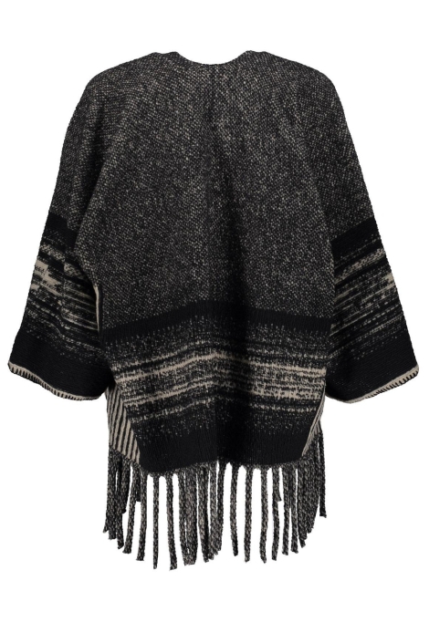 Geisha zwarte dames poncho | Achteraanzicht