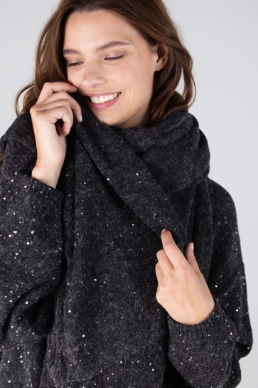 Juffrouw Jansen Accessoire AYA W25 SJAAL HK 907 000470 ANTRACIET