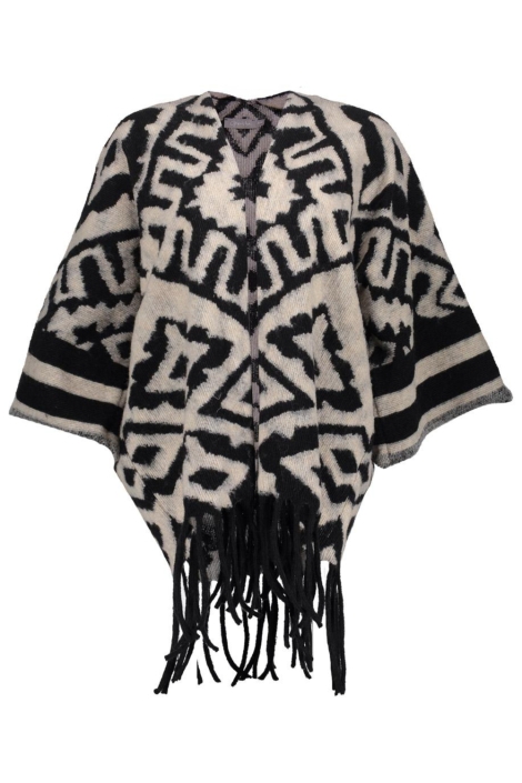 Geisha zwarte dames poncho | Vooraanzicht