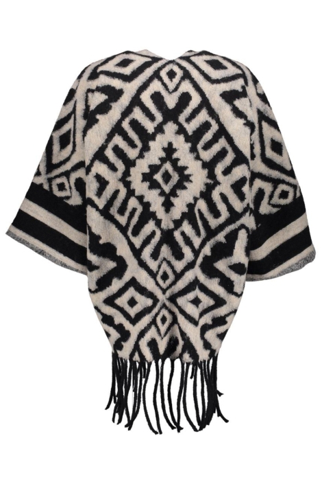 Geisha zwarte dames poncho | Achteraanzicht