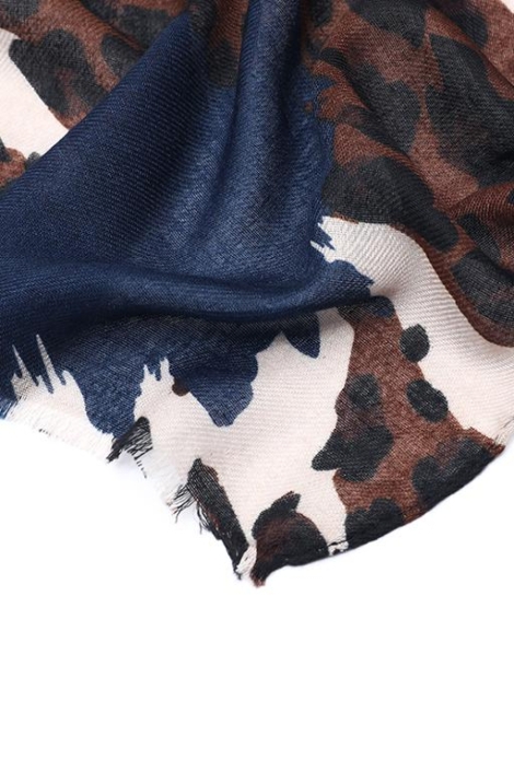 Touch blauwe dames sjaal | Close up
