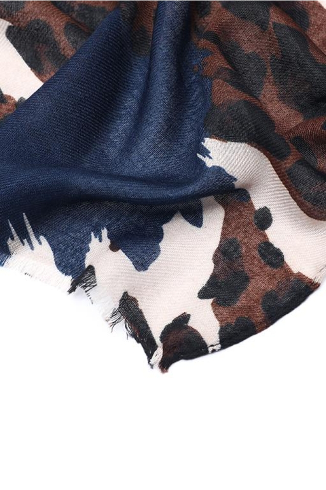Touch blauwe dames sjaal | Close up