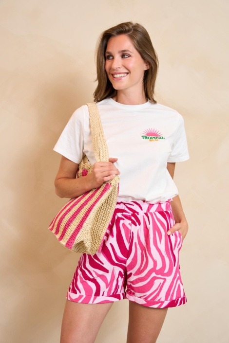 Lofty Manner roze dames tas | Model vooraanzicht