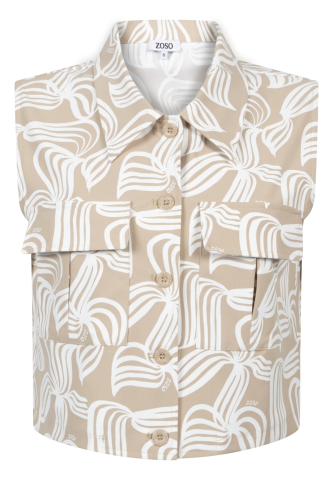 Zoso beige dames blouse | Vooraanzicht