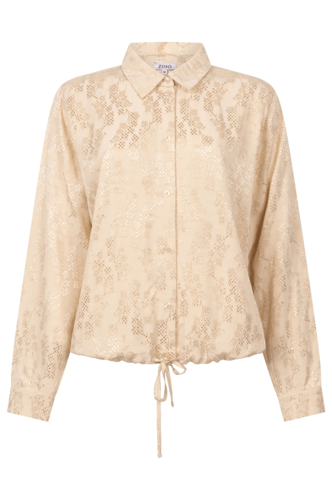 Zoso beige dames blouse | Vooraanzicht