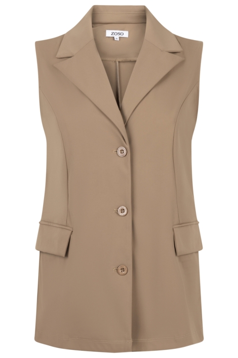 Zoso camel dames gilet | Vooraanzicht