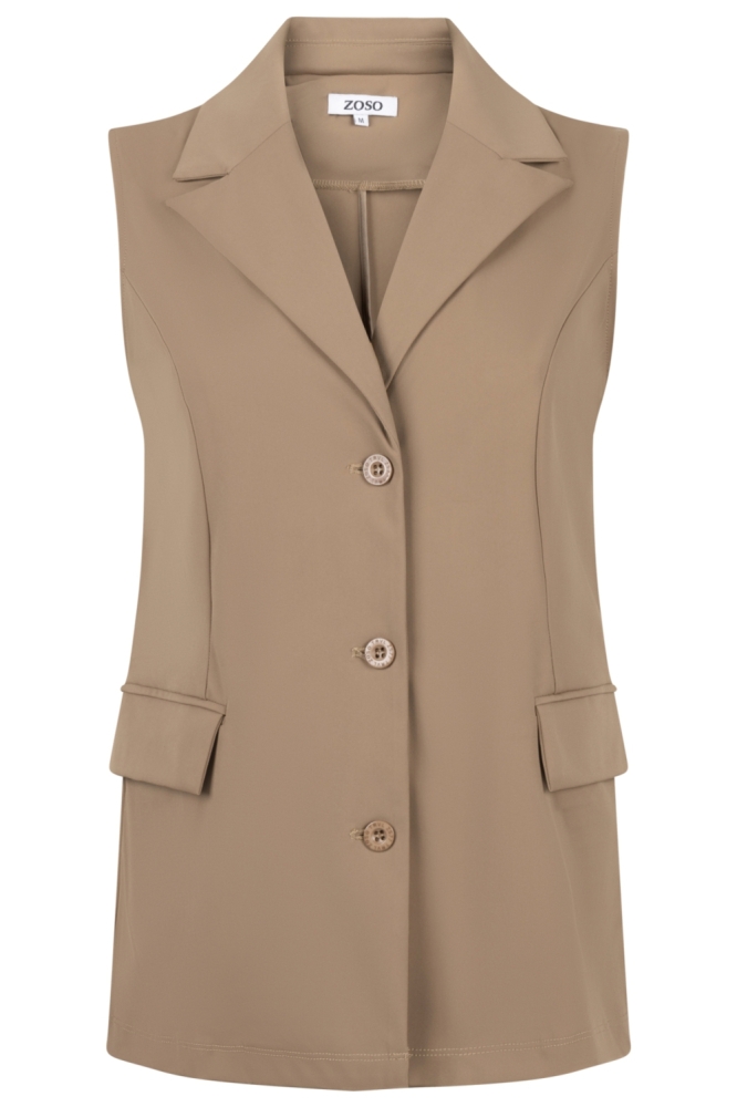 Zoso camel dames gilet | Vooraanzicht