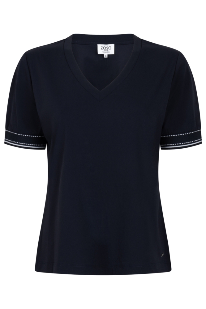 Zoso blauwe dames t-shirt | Vooraanzicht