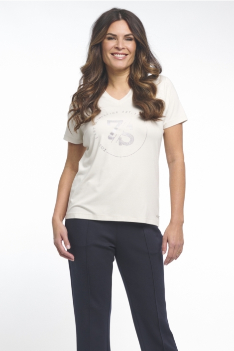 Zoso witte dames t-shirt | Model vooraanzicht