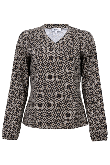Zoso T-shirt VANESSA 255 BLACK-CAMEL
