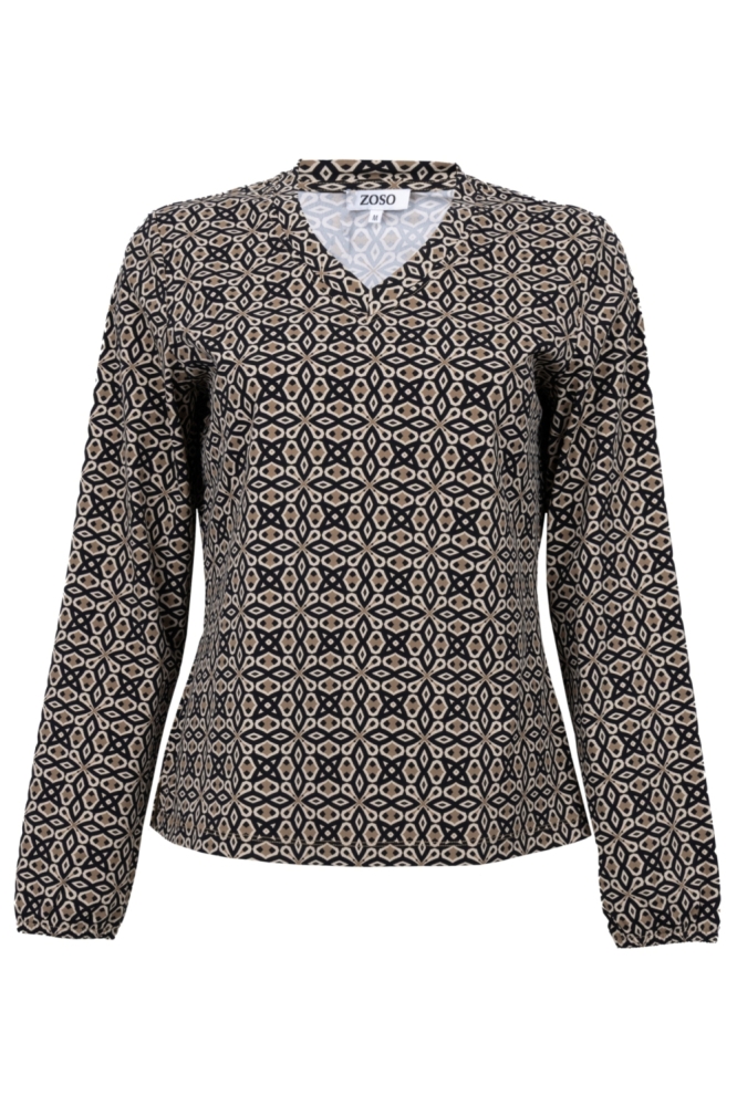 Zoso camel dames t-shirt | Vooraanzicht