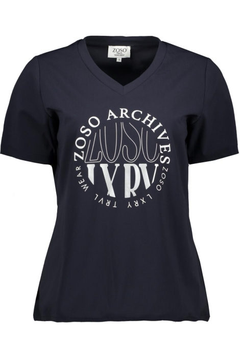 Zoso blauwe dames t-shirt | Vooraanzicht