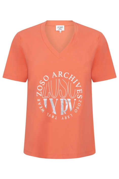Zoso oranje dames t-shirt | Vooraanzicht