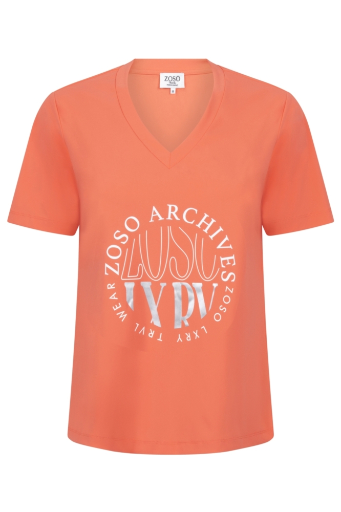Zoso oranje dames t-shirt | Vooraanzicht