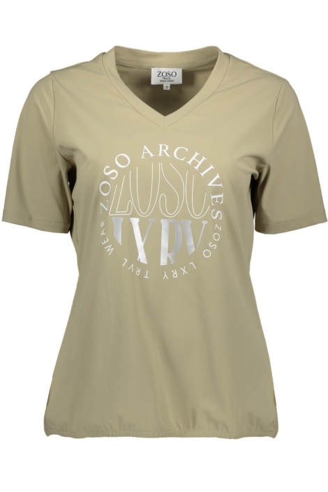 Zoso groene dames t-shirt | Vooraanzicht