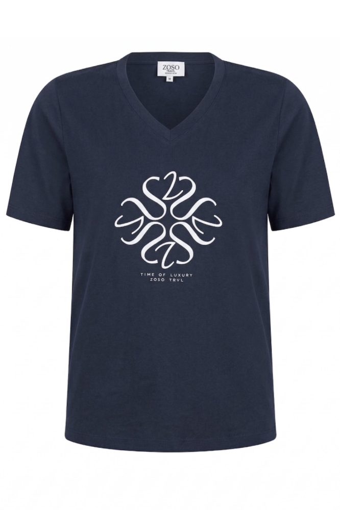 Zoso blauwe dames t-shirt | Vooraanzicht