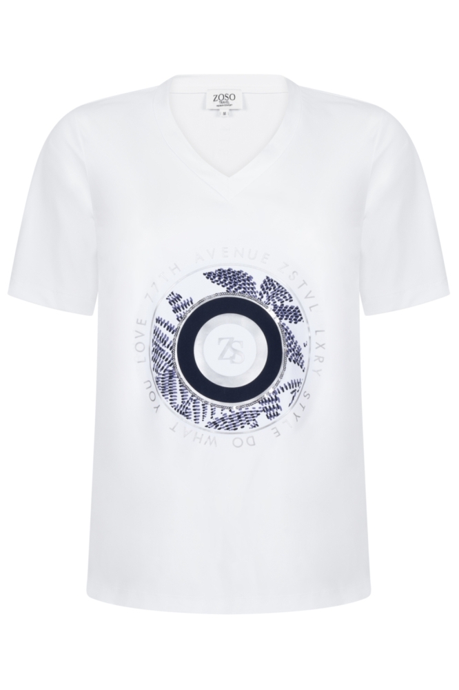 Zoso witte dames t-shirt | Vooraanzicht