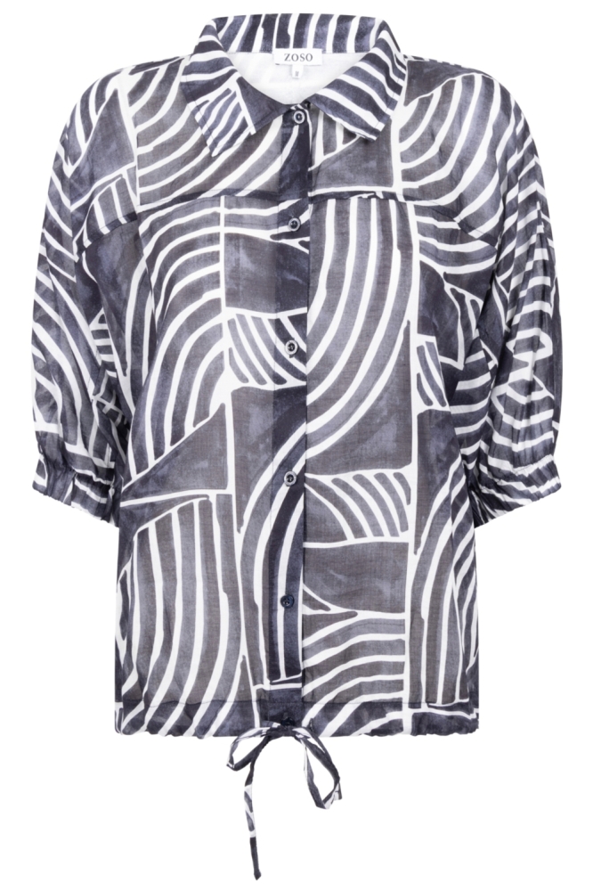 Zoso blauwe dames blouse | Vooraanzicht