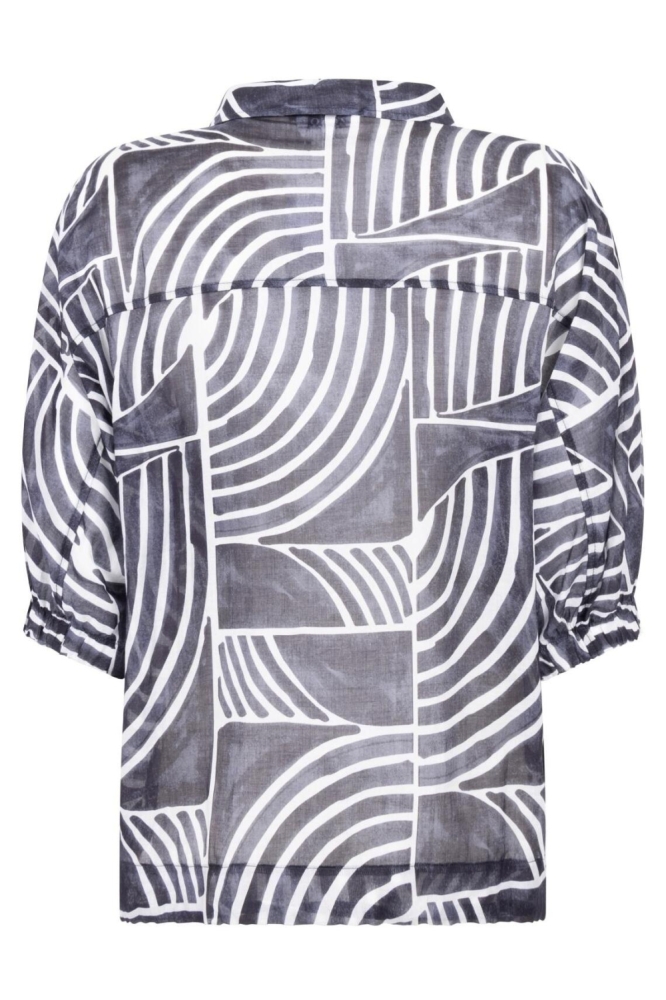 Zoso blauwe dames blouse | Achteraanzicht