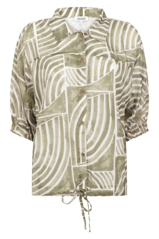 Zoso zand dames blouse | Vooraanzicht