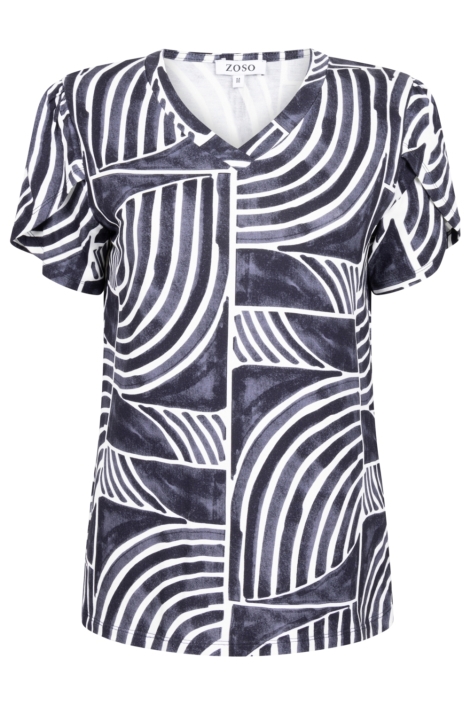 Zoso blauwe dames t-shirt | Vooraanzicht