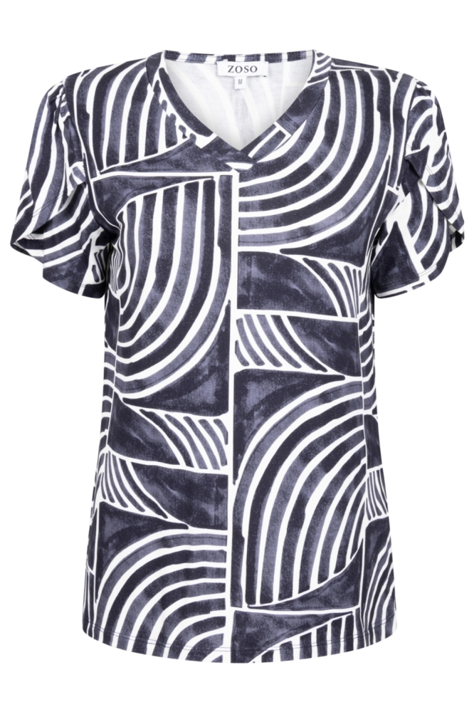 Zoso blauwe dames t-shirt | Vooraanzicht