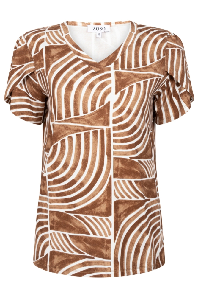 Zoso camel dames t-shirt | Vooraanzicht