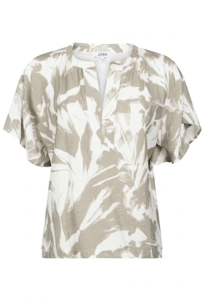 Zoso zand dames blouse | Close up