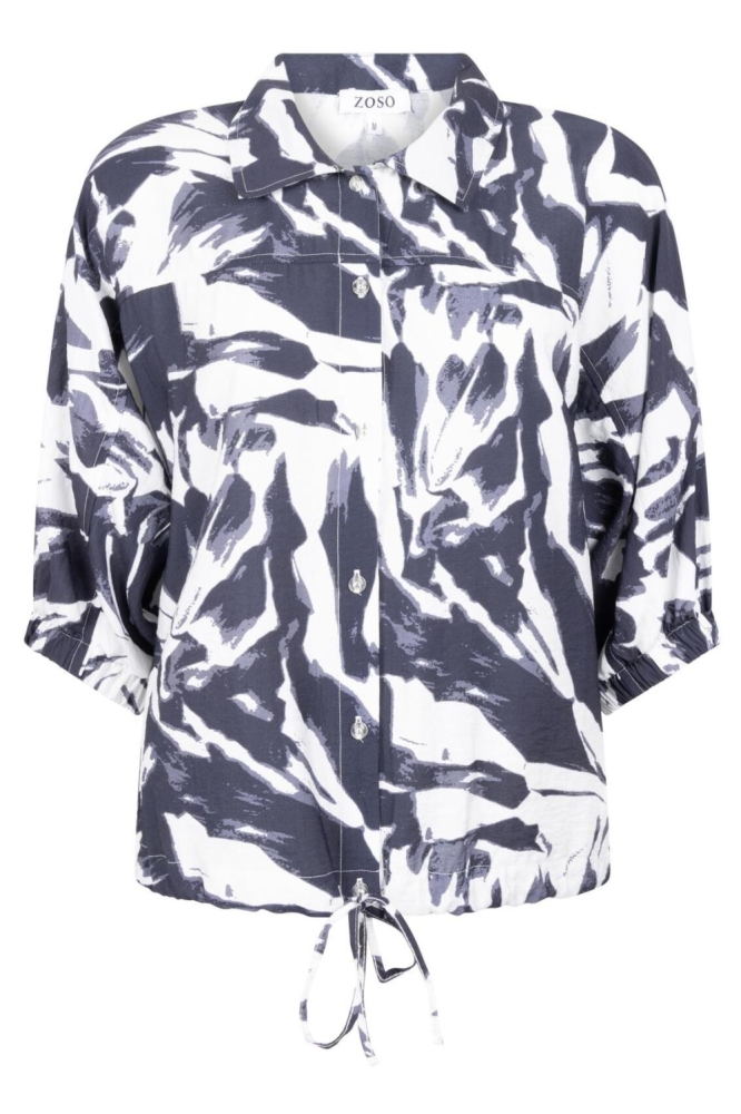 Zoso blauwe dames blouse | Vooraanzicht