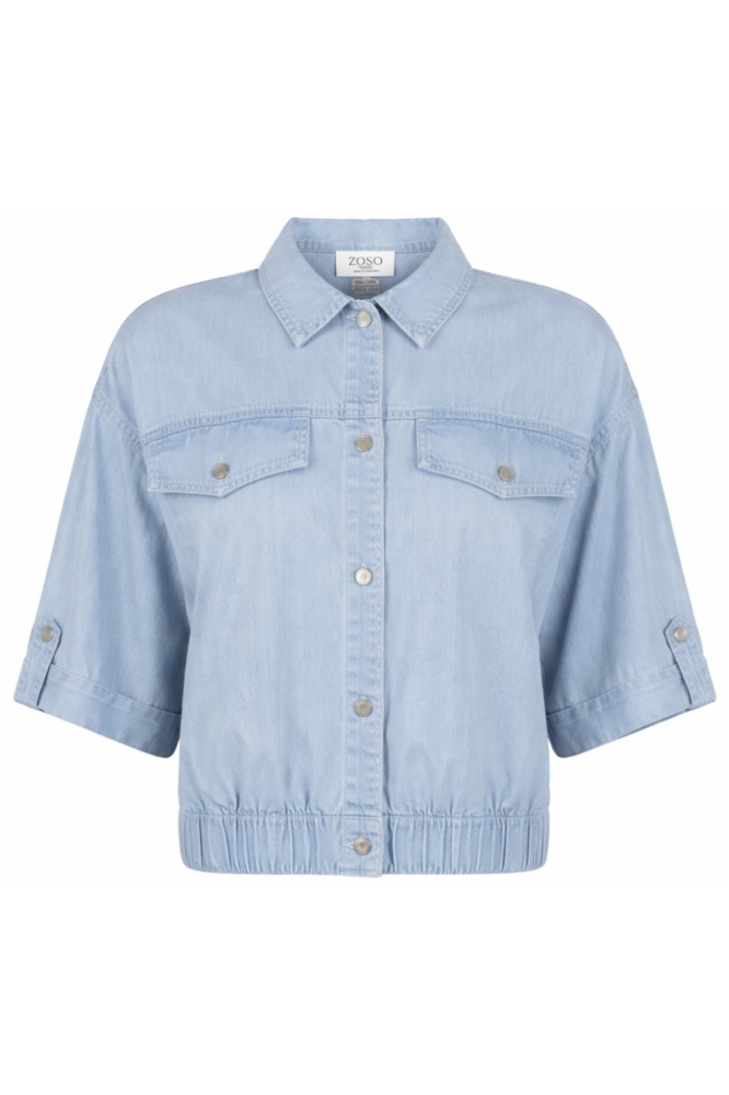 Zoso blauwe dames blouse | Vooraanzicht