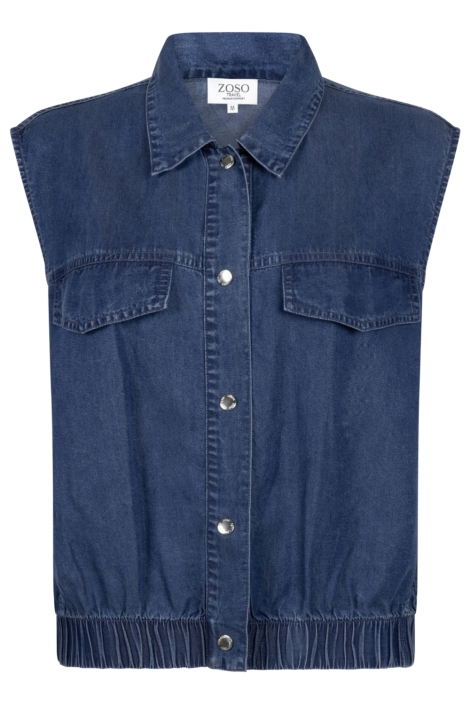 Zoso blauwe dames gilet | Vooraanzicht