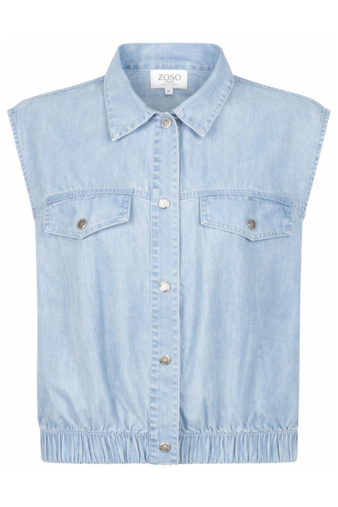 Zoso blauwe dames gilet | Vooraanzicht