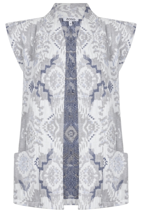 Zoso blauwe dames gilet | Vooraanzicht