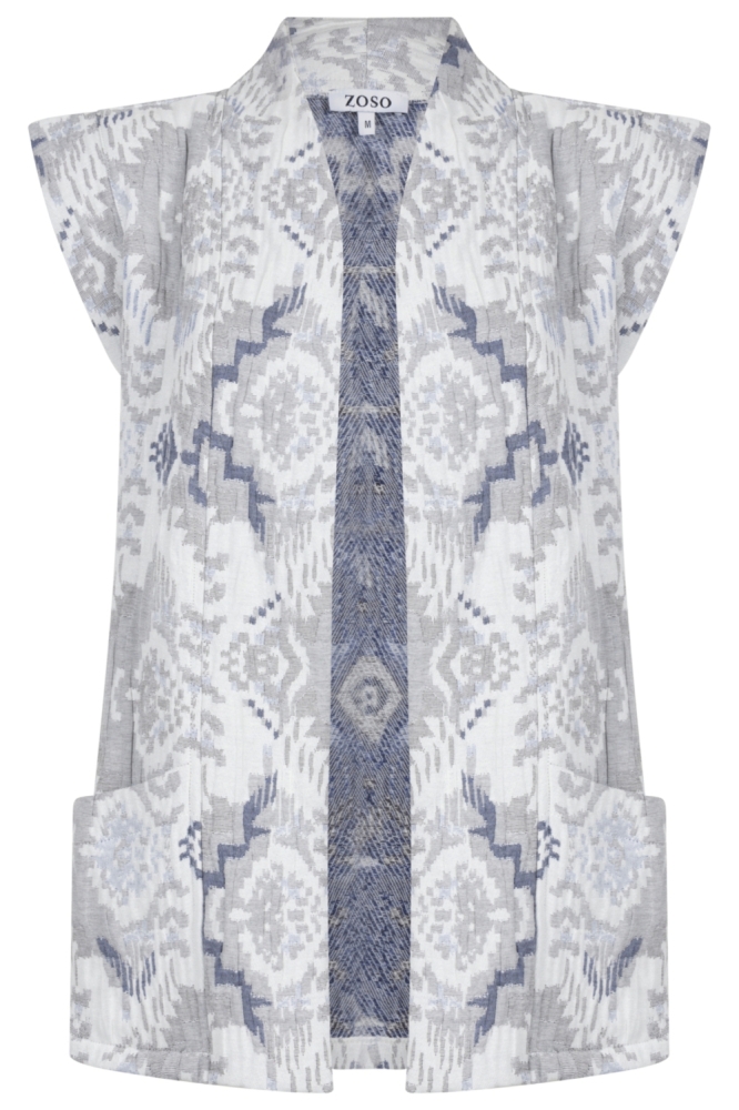 Zoso blauwe dames gilet | Vooraanzicht