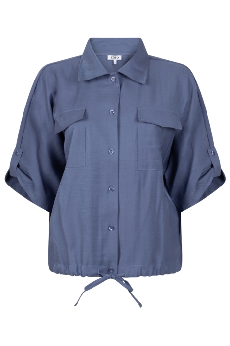 Zoso blauwe dames blouse | Vooraanzicht