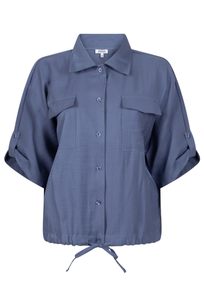 Zoso blauwe dames blouse | Vooraanzicht