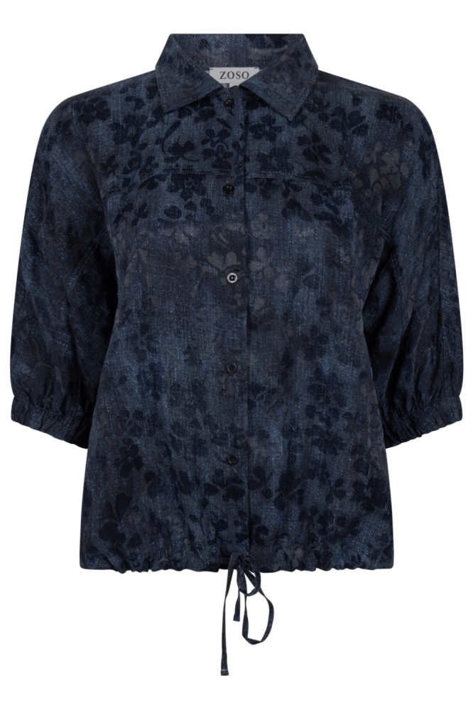 Zoso blauwe dames blouse | Vooraanzicht