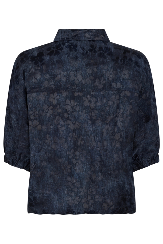 Zoso blauwe dames blouse | Achteraanzicht