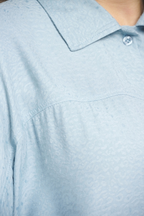 Zoso blauwe dames blouse | Close up