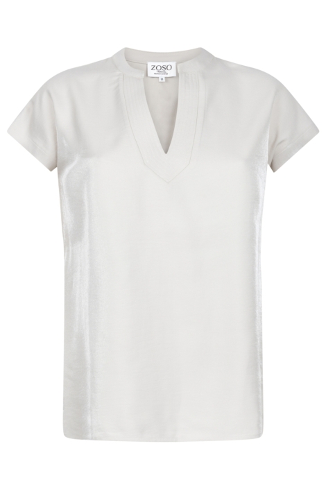 Zoso beige dames t-shirt | Vooraanzicht