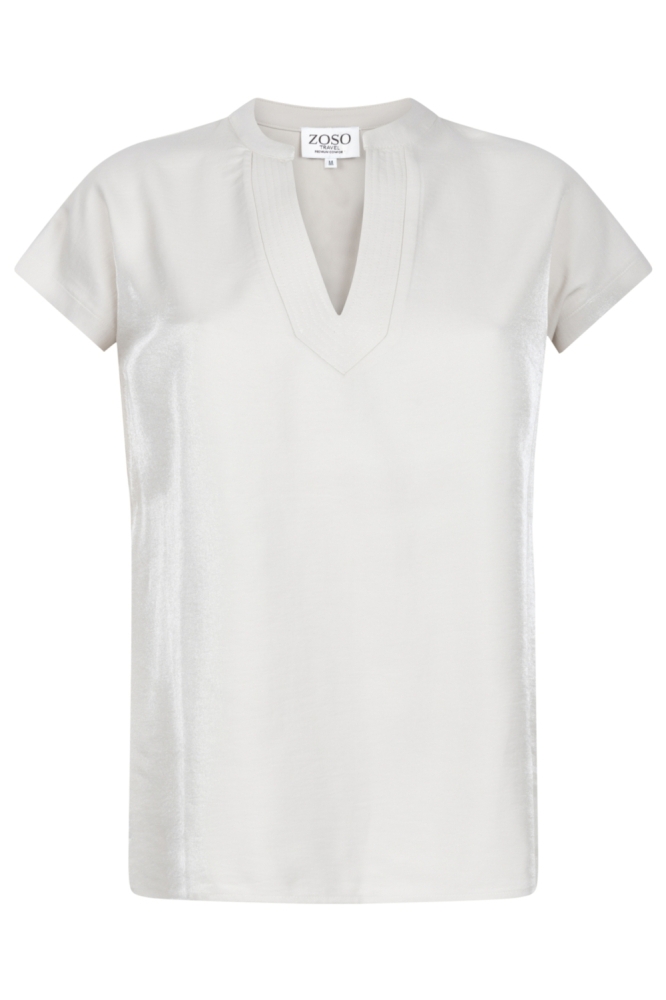 Zoso beige dames t-shirt | Vooraanzicht